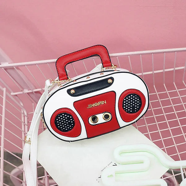 Vintage Radio Crossbody Bag for Women | Retro PU Leather Purse