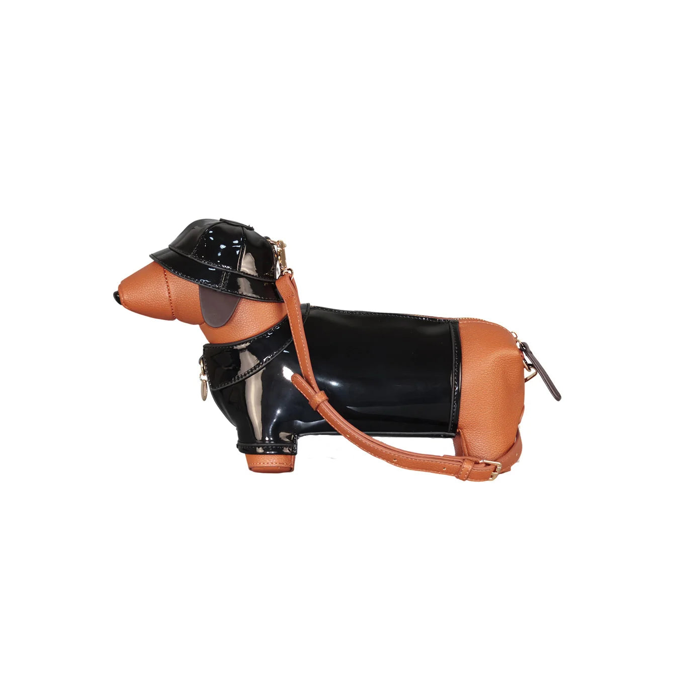Women's Cute Dog-Shaped Leather Crossbody Bag, Designer Shoulder Purse, Evening & Party Handbag