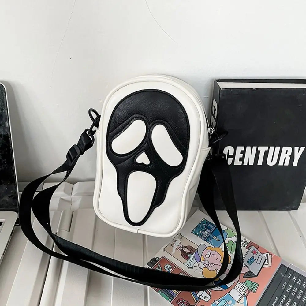 Halloween Ghost Face Crossbody Bag | Unisex Spooky Shoulder Purse