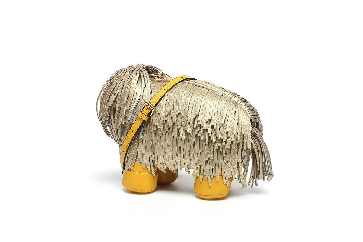 Novelty Tassel Puppy Shape Women's Shoulder Bag Crossbody Cute Cartoon Animal Shape Purses and Handbag Designer Tote Bag