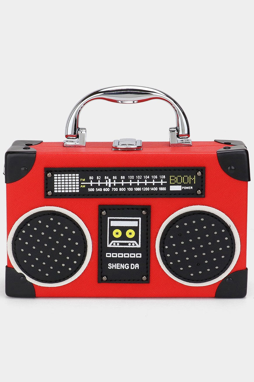 Vintage Radio Boombox Shape Handbag Crossbody Bag
