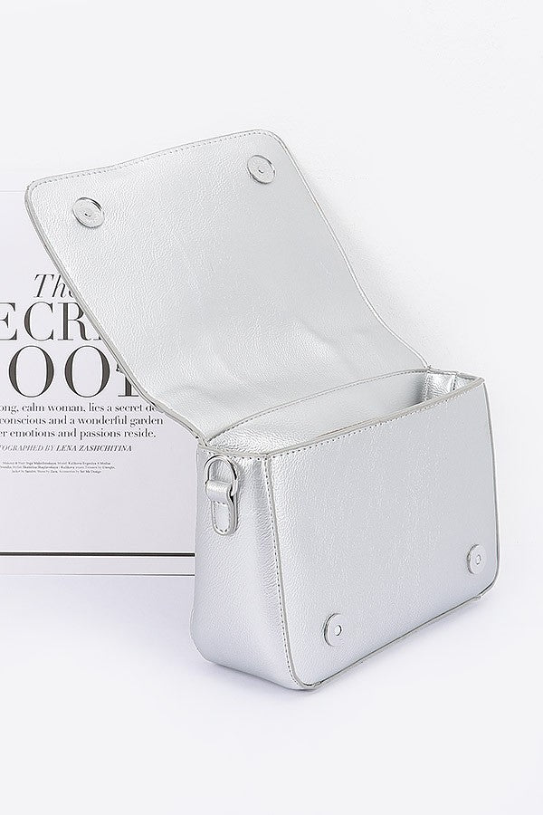 Faux Leather Metal Studded Jacket Clutch