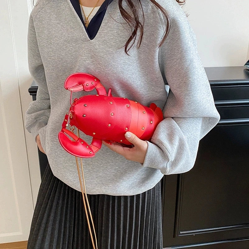 Printed Lobster Crossbody Bag for Women | Cute Chain Shoulder Purse