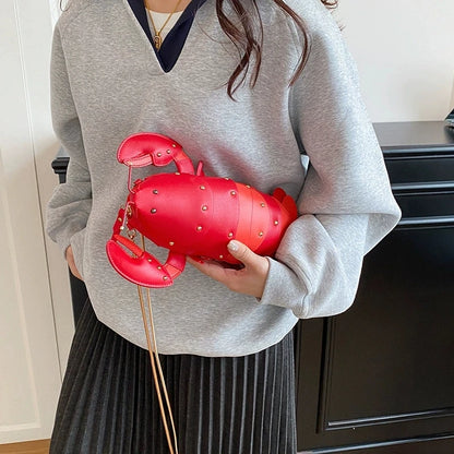 Printed Lobster Crossbody Bag for Women | Cute Chain Shoulder Purse