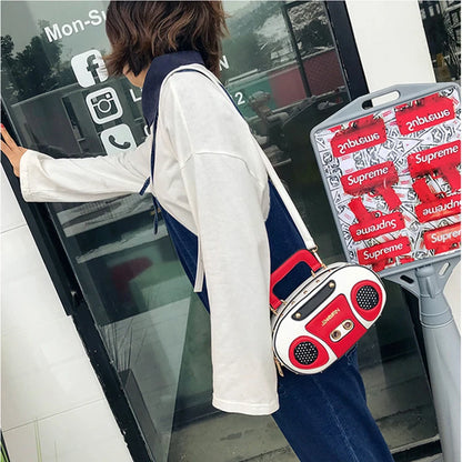 Vintage Radio Crossbody Bag for Women | Retro PU Leather Purse