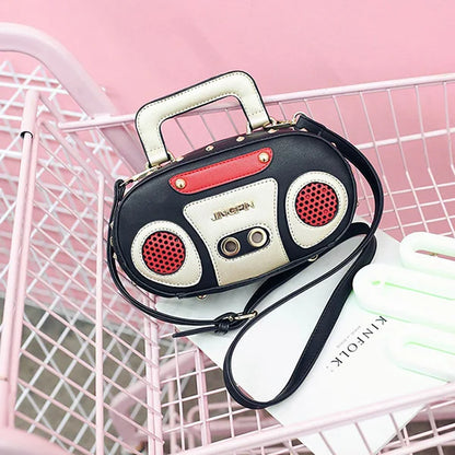 Vintage Radio Crossbody Bag for Women | Retro PU Leather Purse