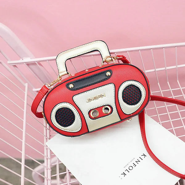 Vintage Radio Crossbody Bag for Women | Retro PU Leather Purse