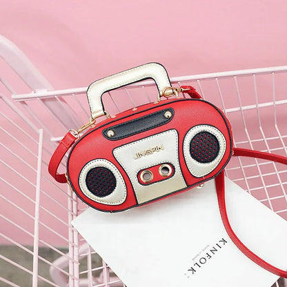 Vintage Radio Crossbody Bag for Women | Retro PU Leather Purse