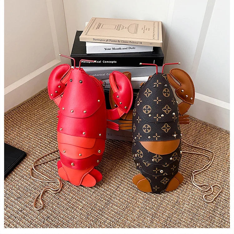 Printed Lobster Crossbody Bag for Women | Cute Chain Shoulder Purse