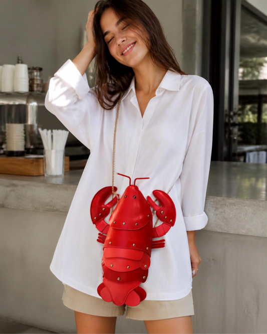 Cute Lobster Crossbody Bag for Women | PU Leather Chain Purse
