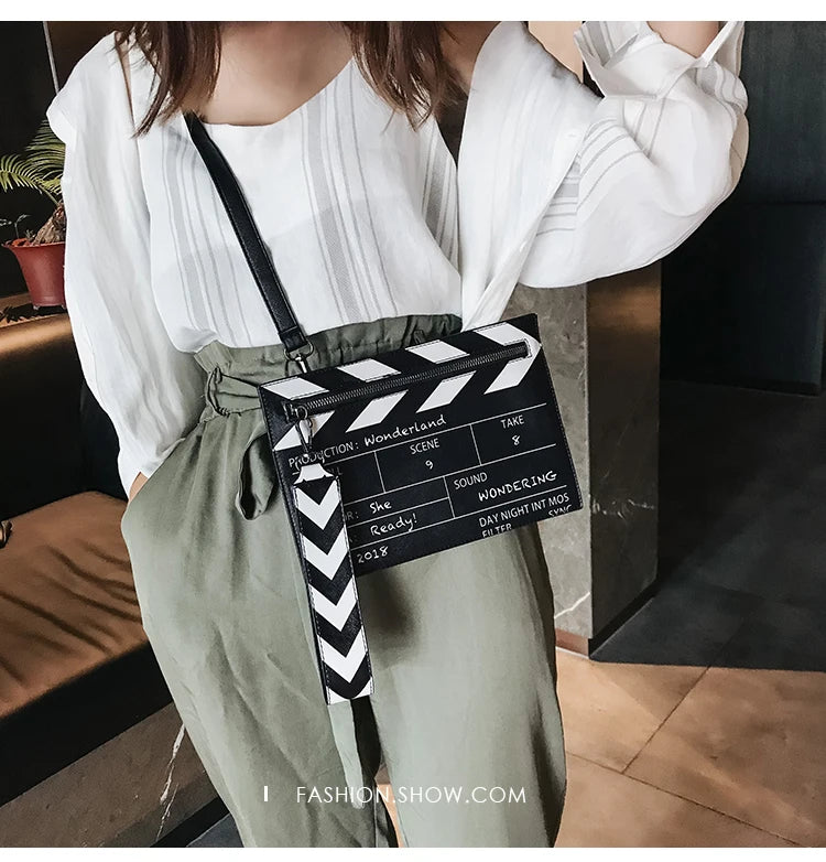 Movie Clapperboard Crossbody Bag | Cute PU Leather Clutch Purse