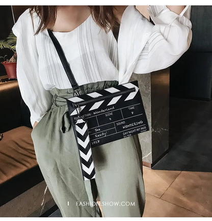 Movie Clapperboard Crossbody Bag | Cute PU Leather Clutch Purse