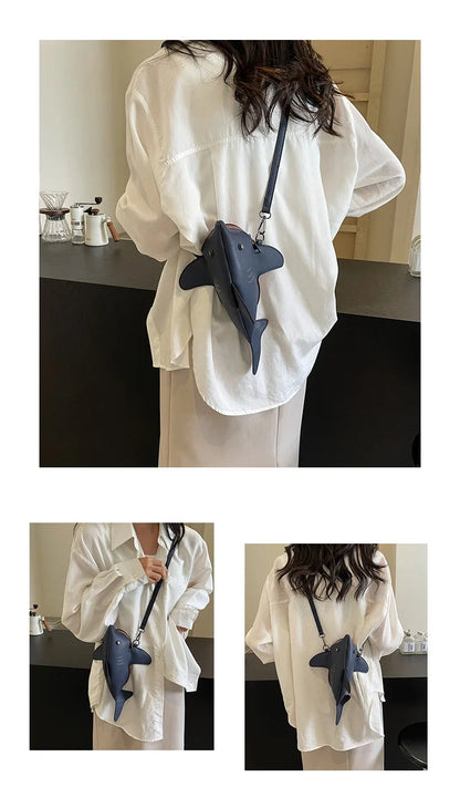 Cute Shark Crossbody Bag for Women | Unique Mini Shoulder Purse