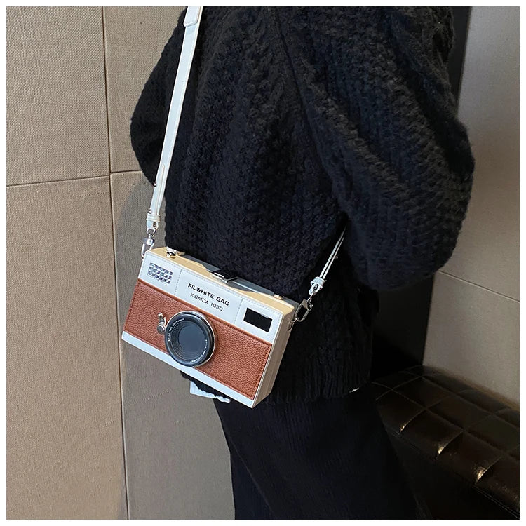 Retro Camera Shaped PU Box Unisex Crossbody Bag 2026 New Versatile Fashion Square Bag Casual Commuting Crossbody Bag
