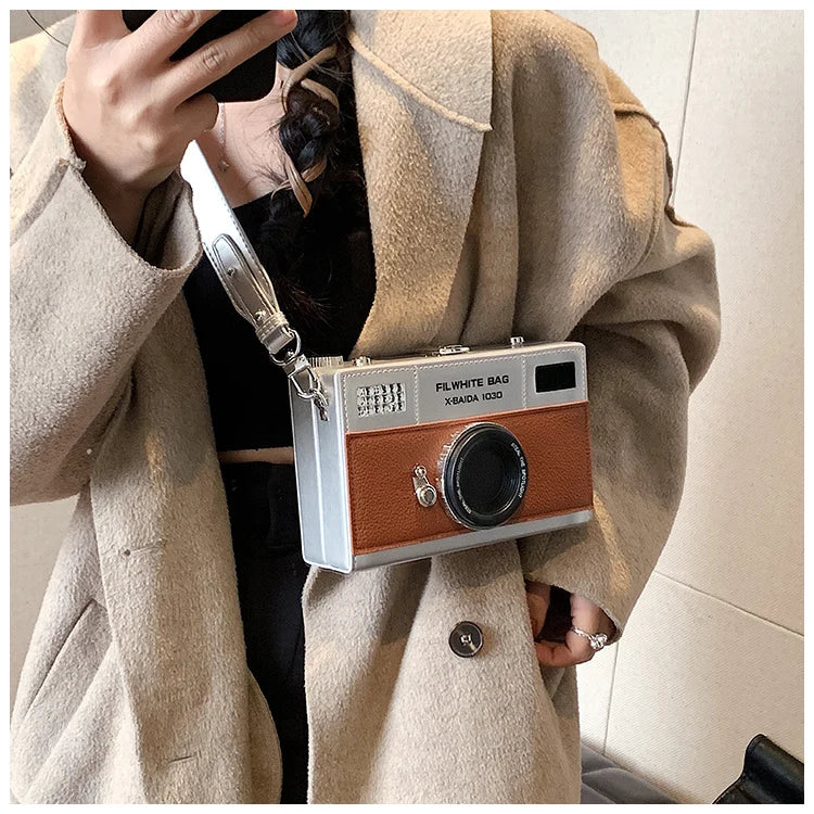 Retro Camera Shaped PU Box Unisex Crossbody Bag 2026 New Versatile Fashion Square Bag Casual Commuting Crossbody Bag