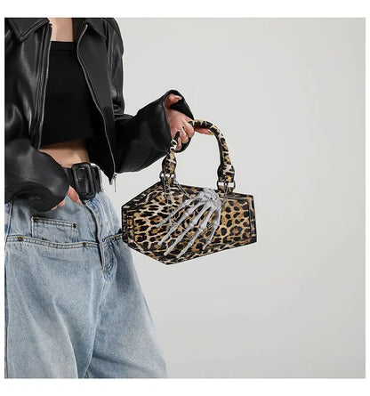 Gothic Coffin Handbag with Skeleton Hand | Alternative Shoulder Bag