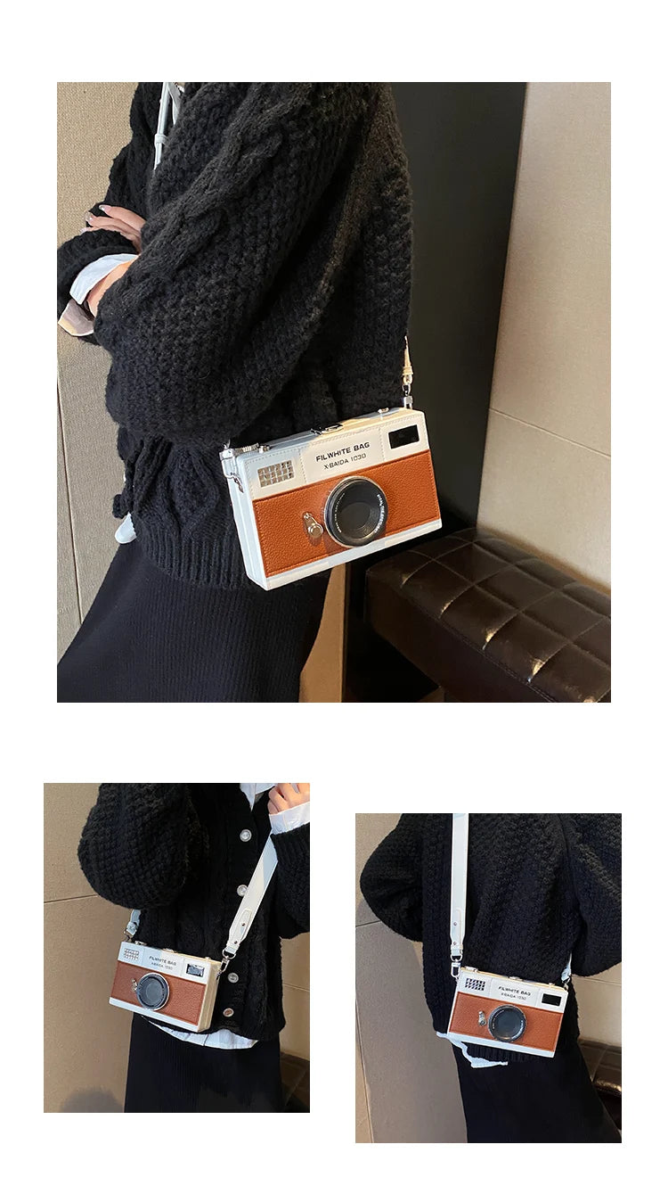 Retro Camera Shaped PU Box Unisex Crossbody Bag 2026 New Versatile Fashion Square Bag Casual Commuting Crossbody Bag