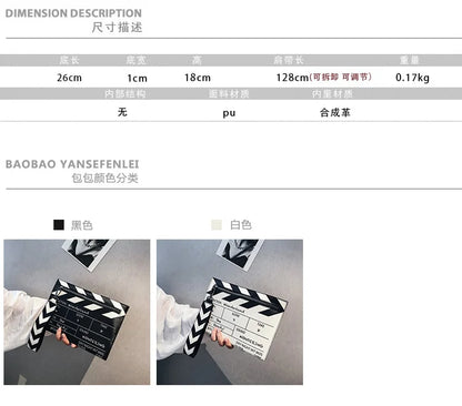 Movie Clapperboard Crossbody Bag | Cute PU Leather Clutch Purse