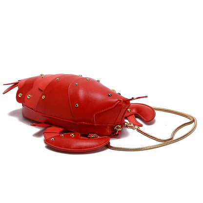 Cute Lobster Crossbody Bag for Women | PU Leather Chain Purse