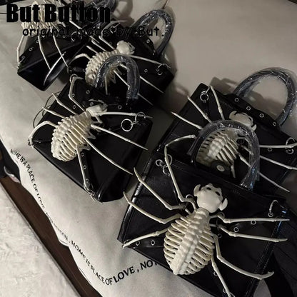 Gothic Spike Shoulder Bag | Y2K Punk Half Moon Handbag