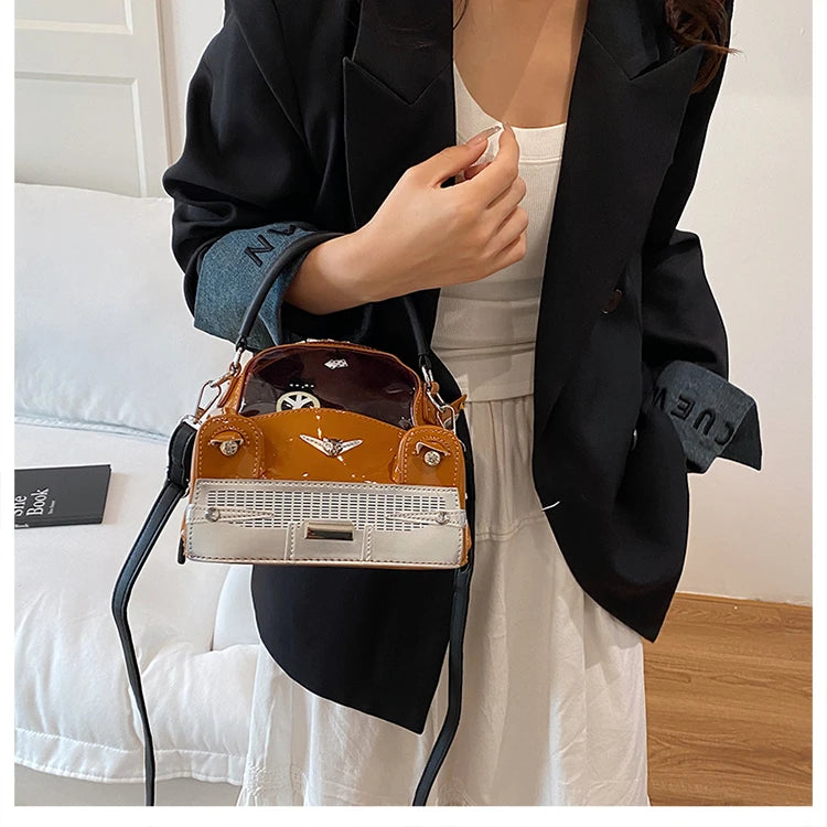 Fashion Creative PU Square Shoulder & Crossbody Bags for Women 2026 Hot SaleLarge Capacity Retro Design Personality Handbags
