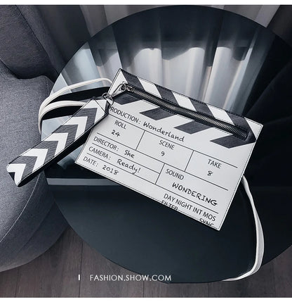 Movie Clapperboard Crossbody Bag | Cute PU Leather Clutch Purse
