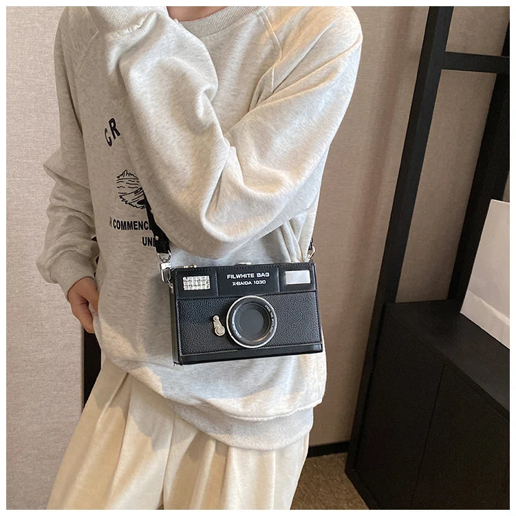 Retro Camera Shaped PU Box Unisex Crossbody Bag 2026 New Versatile Fashion Square Bag Casual Commuting Crossbody Bag