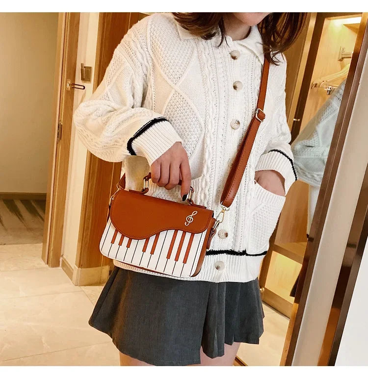 Women's Shoulder Bag Korean Piano Design Women Shoulder Bags PU Leather Messenger Bag Handbag Fashion Corssbody Bag