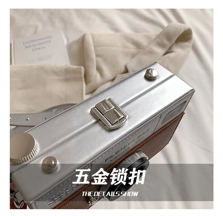 Retro Camera Shaped PU Box Unisex Crossbody Bag 2026 New Versatile Fashion Square Bag Casual Commuting Crossbody Bag