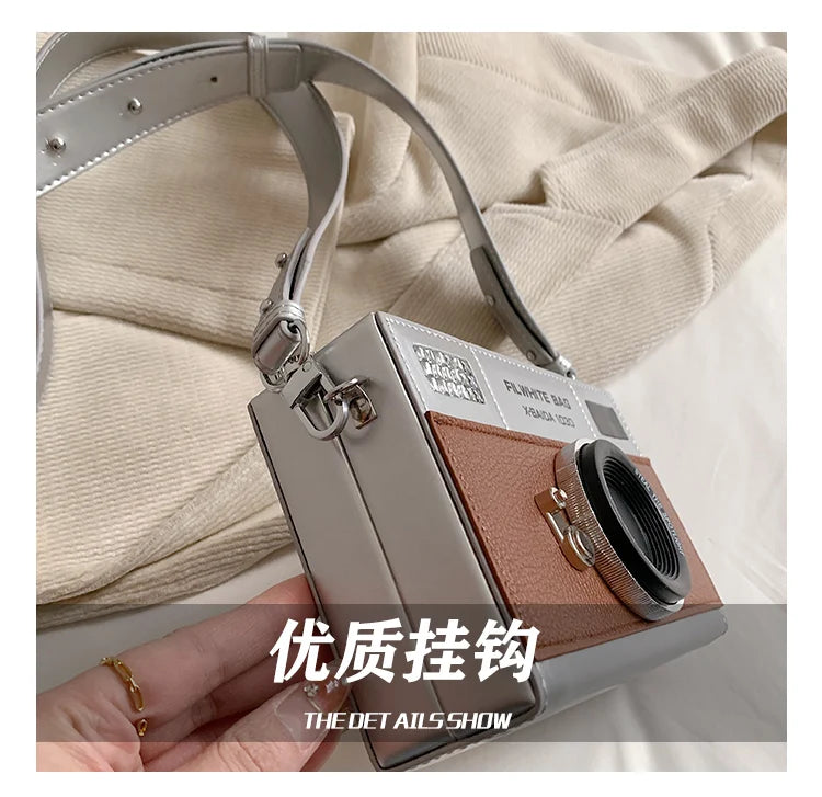 Retro Camera Shaped PU Box Unisex Crossbody Bag 2026 New Versatile Fashion Square Bag Casual Commuting Crossbody Bag