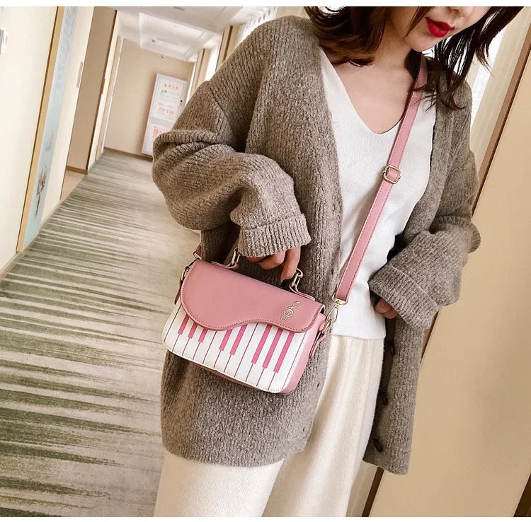 Women's Shoulder Bag Korean Piano Design Women Shoulder Bags PU Leather Messenger Bag Handbag Fashion Corssbody Bag