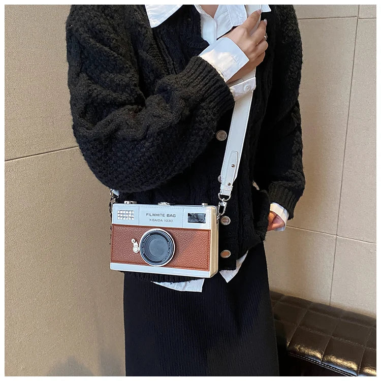 Retro Camera Shaped PU Box Unisex Crossbody Bag 2026 New Versatile Fashion Square Bag Casual Commuting Crossbody Bag