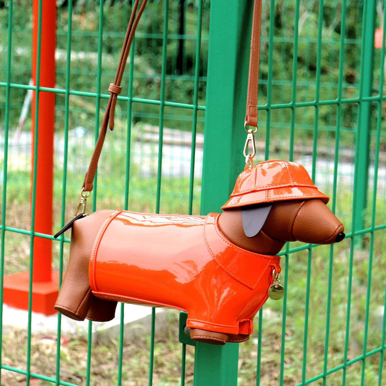 Women's Cute Dog-Shaped Leather Crossbody Bag, Designer Shoulder Purse, Evening & Party Handbag