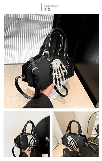 Gothic Coffin Handbag with Skeleton Hand | Alternative Shoulder Bag