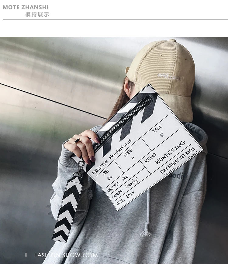 Movie Clapperboard Crossbody Bag | Cute PU Leather Clutch Purse