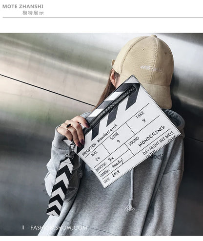 Movie Clapperboard Crossbody Bag | Cute PU Leather Clutch Purse