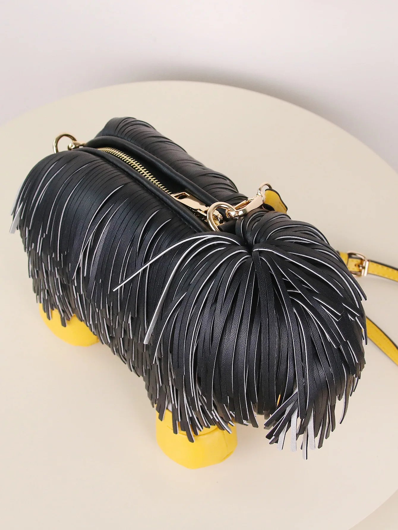 Novelty Tassel Puppy Shape Women's Shoulder Bag Crossbody Cute Cartoon Animal Shape Purses and Handbag Designer Tote Bag