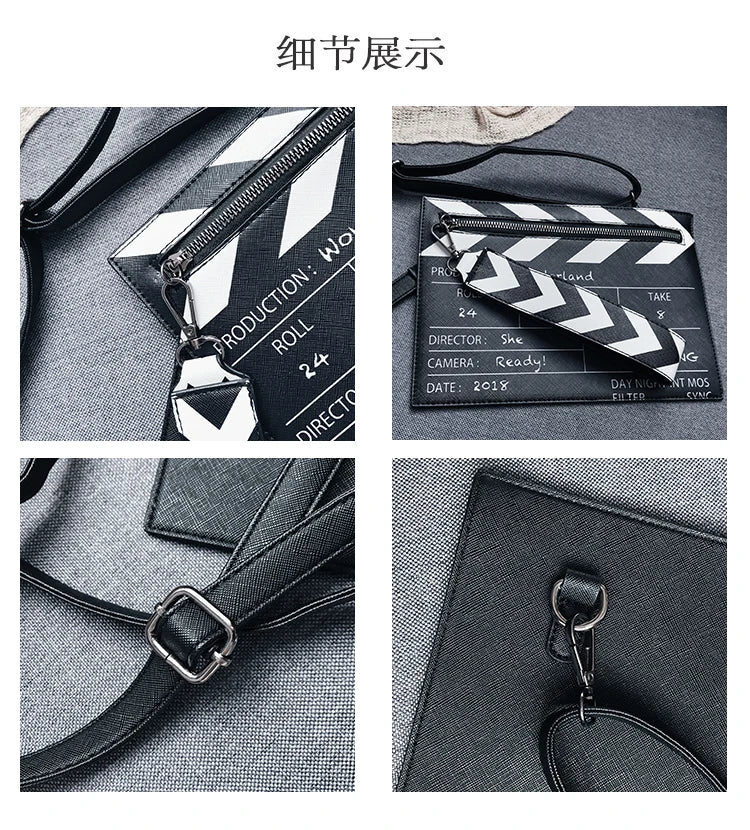 Movie Clapperboard Crossbody Bag | Cute PU Leather Clutch Purse