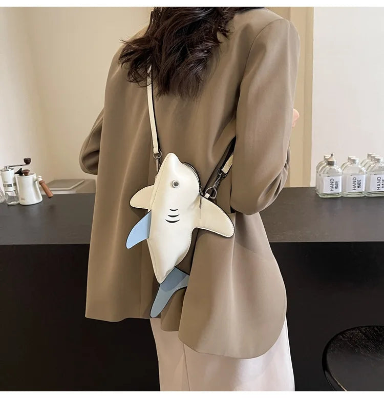 Cute Shark Crossbody Bag for Women | Unique Mini Shoulder Purse
