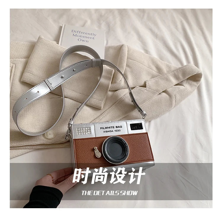 Retro Camera Shaped PU Box Unisex Crossbody Bag 2026 New Versatile Fashion Square Bag Casual Commuting Crossbody Bag