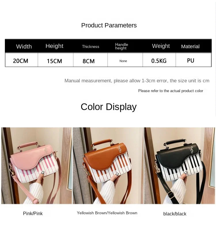 Women's Shoulder Bag Korean Piano Design Women Shoulder Bags PU Leather Messenger Bag Handbag Fashion Corssbody Bag