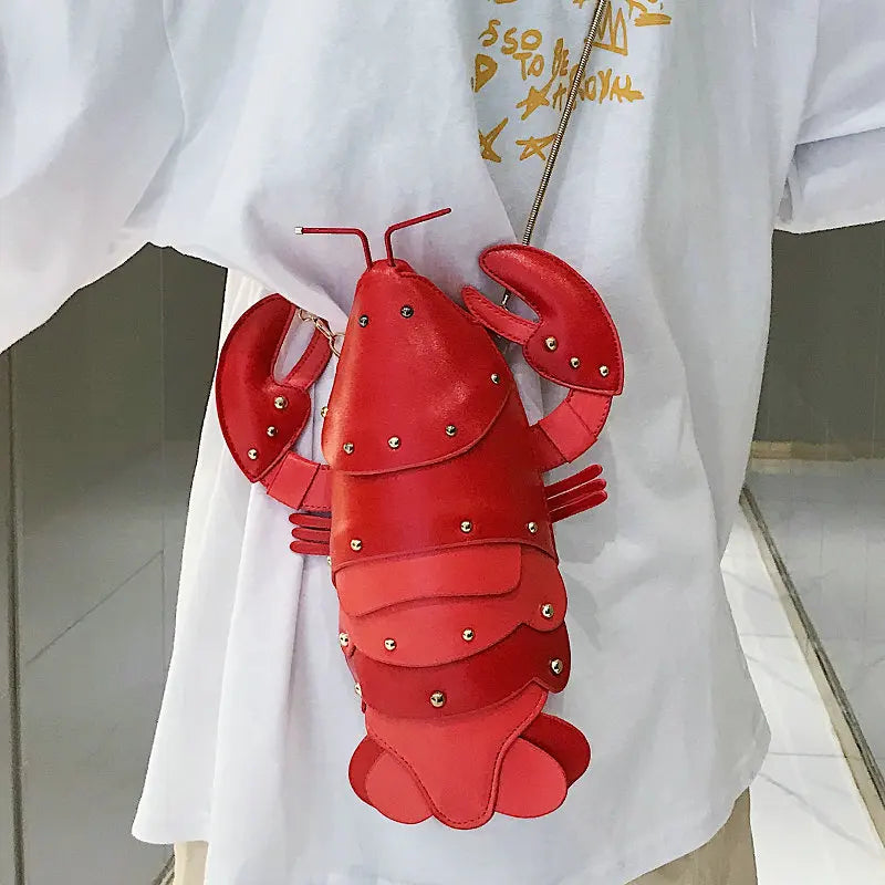 Cute Lobster Crossbody Bag for Women | PU Leather Chain Purse