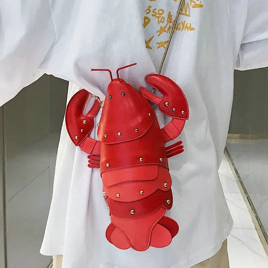 Cute Lobster Crossbody Bag for Women | PU Leather Chain Purse