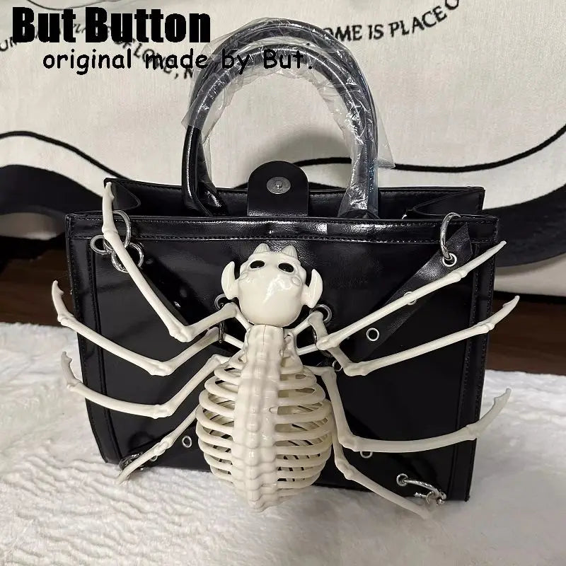 Gothic Spike Shoulder Bag | Y2K Punk Half Moon Handbag