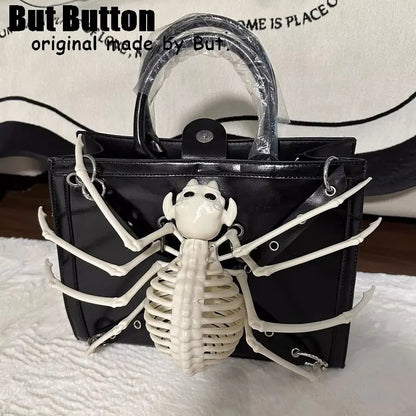 Gothic Spike Shoulder Bag | Y2K Punk Half Moon Handbag
