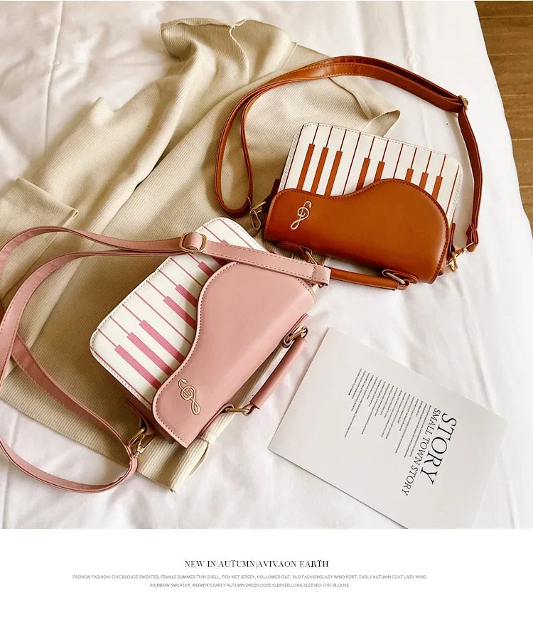Women's Shoulder Bag Korean Piano Design Women Shoulder Bags PU Leather Messenger Bag Handbag Fashion Corssbody Bag