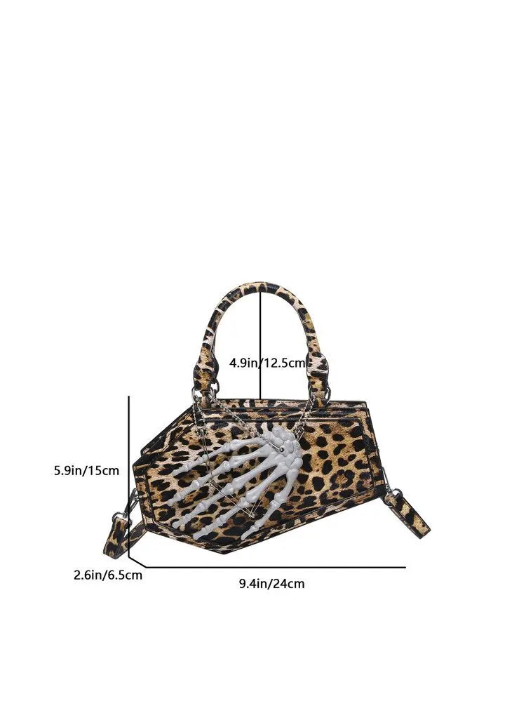 Gothic Coffin Handbag with Skeleton Hand | Alternative Shoulder Bag