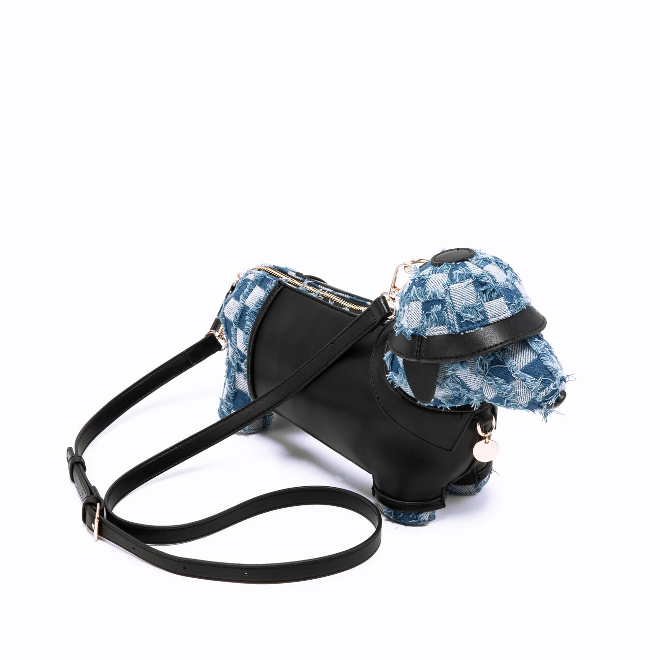 Women's Cute Dog-Shaped Leather Crossbody Bag, Designer Shoulder Purse, Evening & Party Handbag