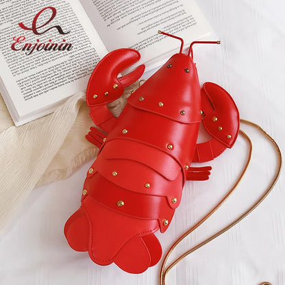 Cute Lobster Crossbody Bag for Women | PU Leather Chain Purse