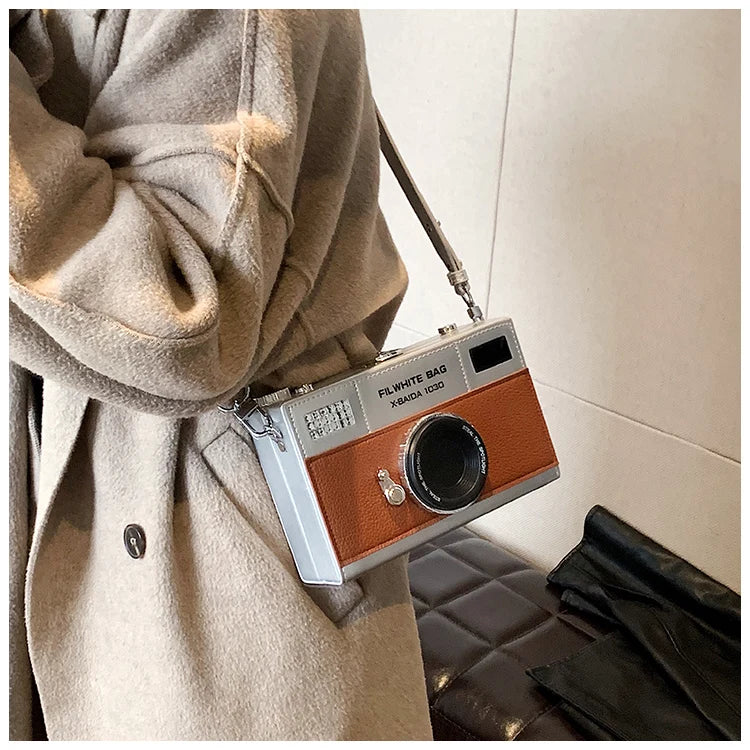 Retro Camera Shaped PU Box Unisex Crossbody Bag 2026 New Versatile Fashion Square Bag Casual Commuting Crossbody Bag